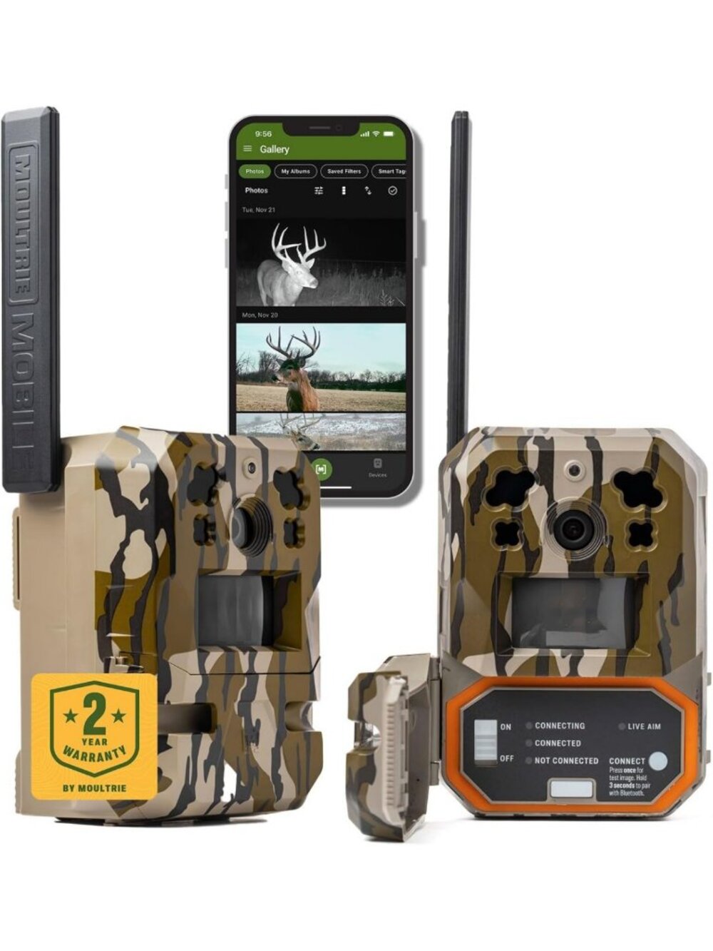 36MP Cellular Trail Camera 2-Pack - HD 1080p Video, Night Vision, Wildlife
